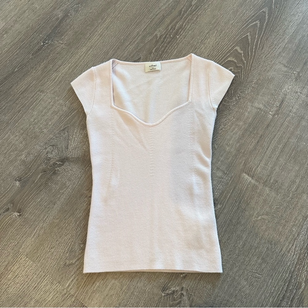 Aritzia Wilfred light pink knit top Size XS